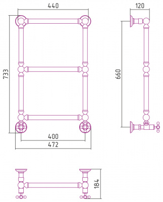 Водяной полотенцесушитель Сунержа - Ренессанс 1304 660x400 (00-0280-6640)