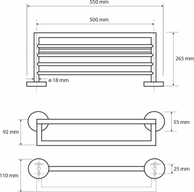 Полочка для полотенец с вешалкой Bemeta (104219074)