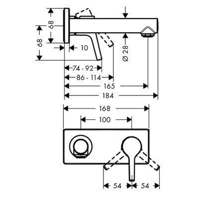Смеситель для раковины Hansgrohe - Talis S (72110000)