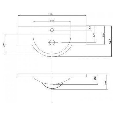 Раковина накладная Акватон - Лацио 110 (1A701931LC010)