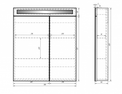 Шкаф зеркальный Dreja - Uni 70, 2 двери (40/30), подсветка с выключателем (99.9002)