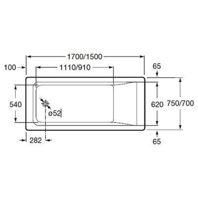Ванна акриловая Roca - Easy 170x75 (ZRU9302899)