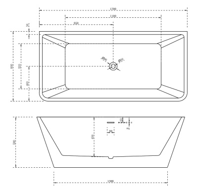 Акриловая ванна ABBER (AB9212-1.7)