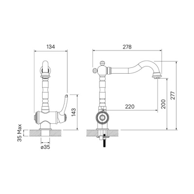 Смеситель для кухни, Oldie, IDDIS (OLDSBL0i05)
