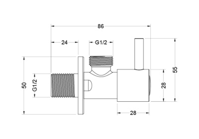 Угловой переходник AQUATEK (AQ2451CR)