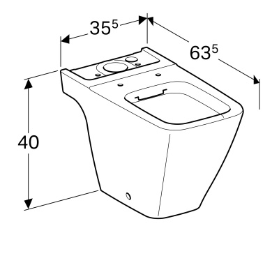 Чаша напольного унитаза безободковая Geberit iCon Square (200930000)