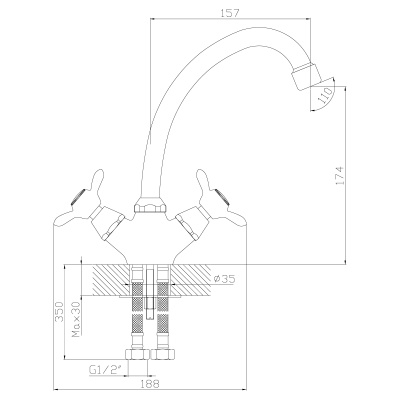 Смеситель Rossinka для кухни (Q02-71)