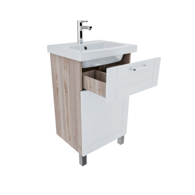 Тумба с умывальником, напольная, 50 см, белая/под дерево, New Sena, IDDIS (NSE50W1i95K) Тумба с умывальником, напольная, 50 см, белая/под дерево, New Sena, IDDIS (NSE50W1i95K)