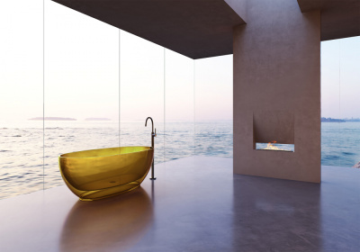 Прозрачная ванна ABBER Kristall желтая (AT9703Amber)