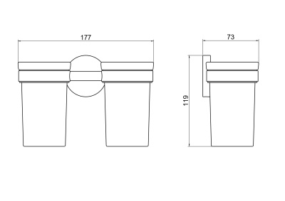 Стакан с держателем двойной AQUATEK ЕВРОПА (AQ4117CR)