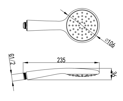 Лейка душевая Lemark, 1-функциональная (LM8094C)