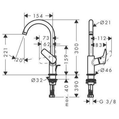 Смеситель для раковины Hansgrohe - Logis (71130000)