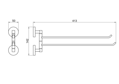 Полотенцедержатель двойной AQUATEK БЕТТА (AQ4613CR)