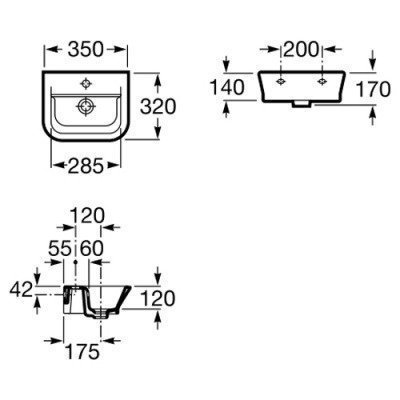 Мини-раковина Roca - the Gap 35x32 (327479000)