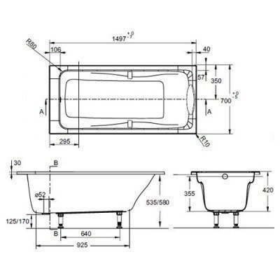Ванна акриловая Jacob Delafon - Odeon Up 150x70 (E6060RU-00) Ванна акриловая Jacob Delafon - Odeon Up 150x70 (E6060RU-00)