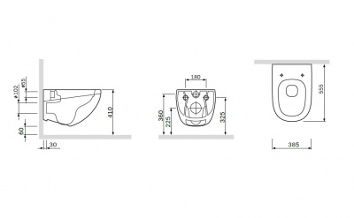 Унитаз подвесной FlashClean AM.PM Sensation (C301700WH)