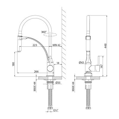 Смеситель Lemark Soul для кухни (LM6007BL)