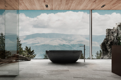 Прозрачная ванна ABBER Kristall (AT9701Onyx)