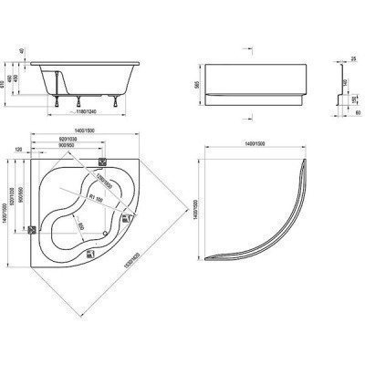 Ванна акриловая Ravak - Gentiana 150 (CG01000000)
