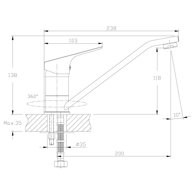 Смеситель Rossinka для кухни (RS29-21)