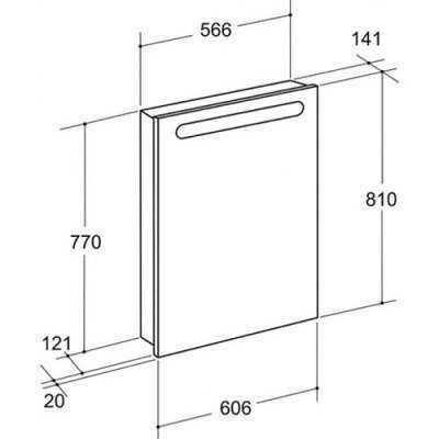 Зеркальный шкаф Roca - Victoria Nord Black Edition 60 левый (ZRU9000098)