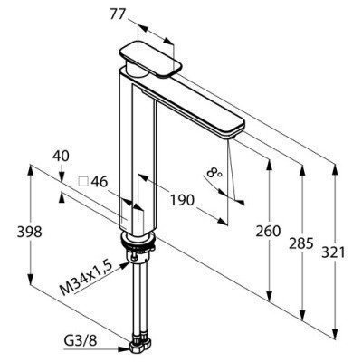 Смеситель для раковины Kludi - E2 XXL (492980575)