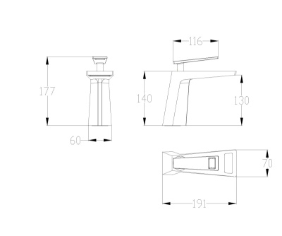 Смеситель на раковину QUADRO, черный/золото (A919B)