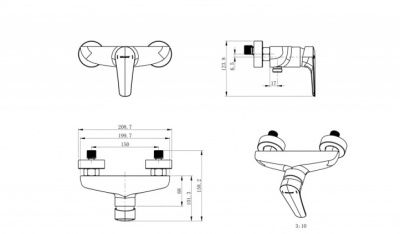 Смеситель для душа (F9351385CP-01-RUS)