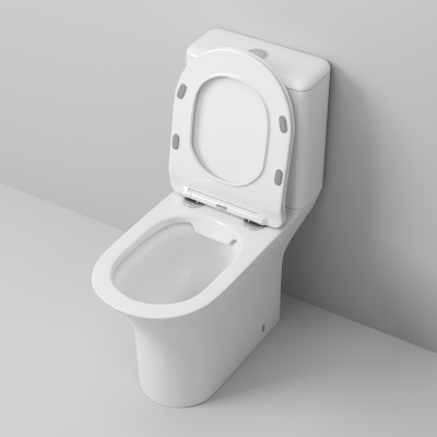 Унитаз GR-4443S (640*355*795) напольный БЕЗОБОДКОВЫЙ с тонкой крышкой из 2 мест (GR-4443S)