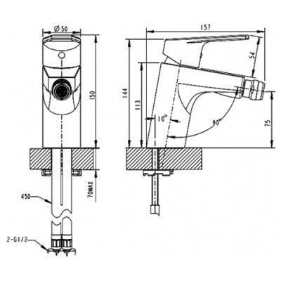 Смеситель для биде Bravat - Line (F35299C-1)