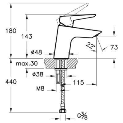Смеситель для раковины Vitra - Solid-S (A42440EXP)