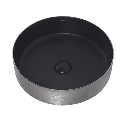 Раковина накладная ABBER Bequem черный матовый с серебром (AC2109BS)