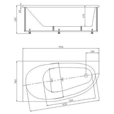 Ванна акриловая Aquatek - Дива 170x90 Правая (DIV170-0000003)