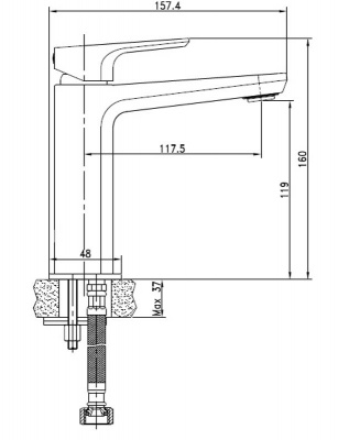 Смеситель CERSANIT NATURE для раковины (63063)