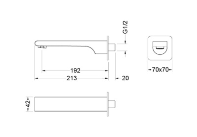 Излив для ванны 192 мм AQUATEK ЛИРА (AQ1441CR)