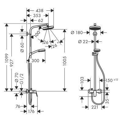 Душевая система Hansgrohe - Crometta (27266400)