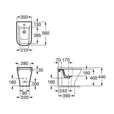 Биде напольное ROCA - Gap (357474000)