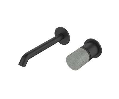 Смеситель настенный FOCUS черный/серый гранит (24686BG)