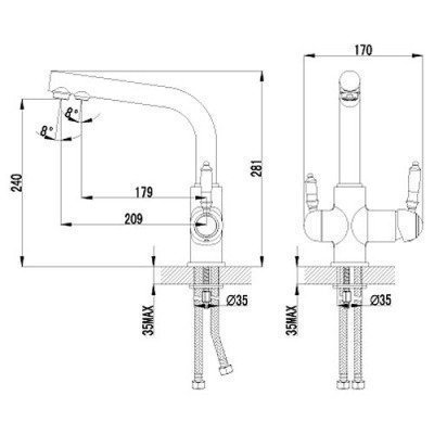 Смеситель для кухни Lemark - Villa (LM4861B)
