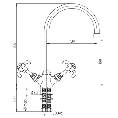 Смеситель 
для кухни Paini Ornellaia (87CR572KM)
