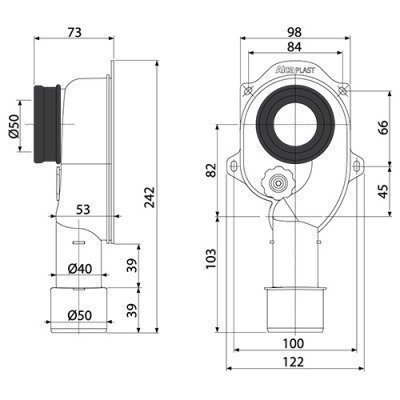 Сифон для писсуара - AlcaPlast вертикальный (A45C) Сифон для писсуара - AlcaPlast вертикальный (A45C)