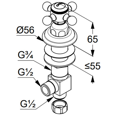 KLUDI 1926 Боковой вентиль DN 15 (518174520) KLUDI 1926 Боковой вентиль DN 15 (518174520)