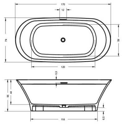 Ванна RIHO BARCA 170х79 (BS6000500000000)