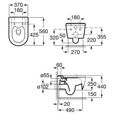 Унитаз подвесной Roca - Inspira Round (346527000)