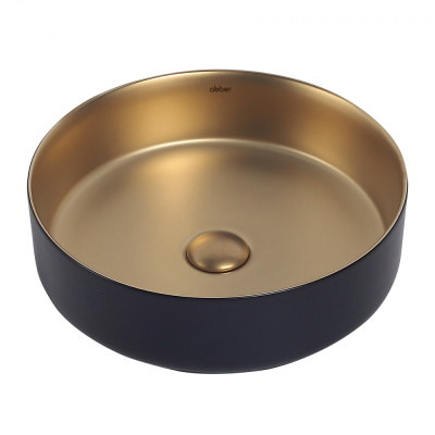 Раковина накладная ABBER Bequem матовое золото с черным (AC2109BG) Раковина накладная ABBER Bequem матовое золото с черным (AC2109BG)
