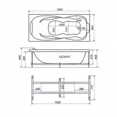 Ванна акриловая Тритон - Цезарь 180x80