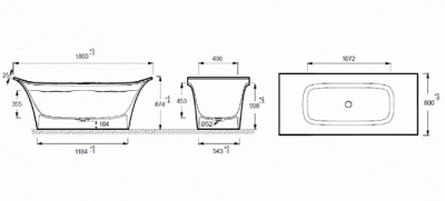 Jacob Delafon Отдельно стоящая ванна 180х80 (E6D156-0)
