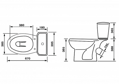 Унитаз "Элисса-Антивсплеск" нижн. подвод Стандарт (43301130202)