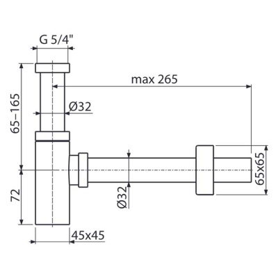 Сифон для раковины - AlcaPlast DN32 design (A401)