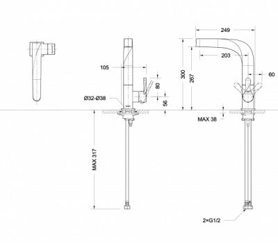 Смеситель для кухни Bravat Wave (F774108C)